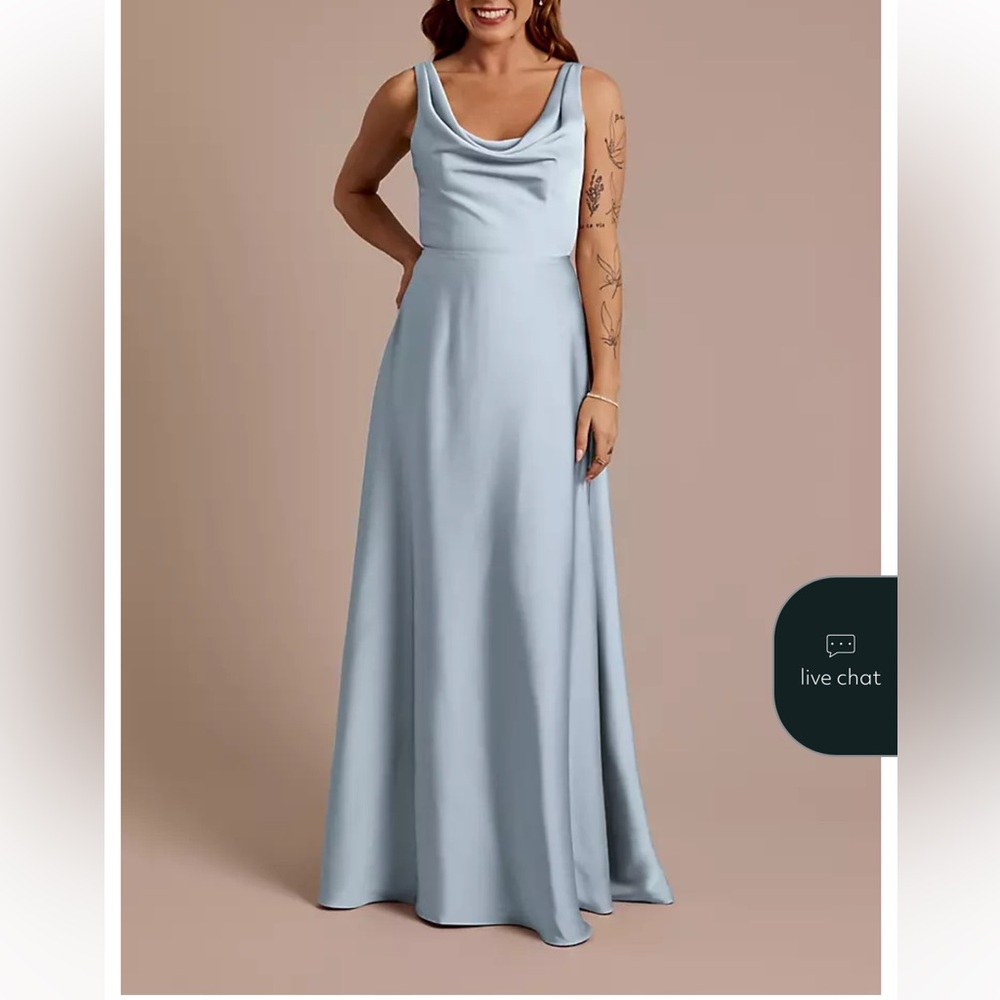 David's Bridal Light Blue Maxi Dress